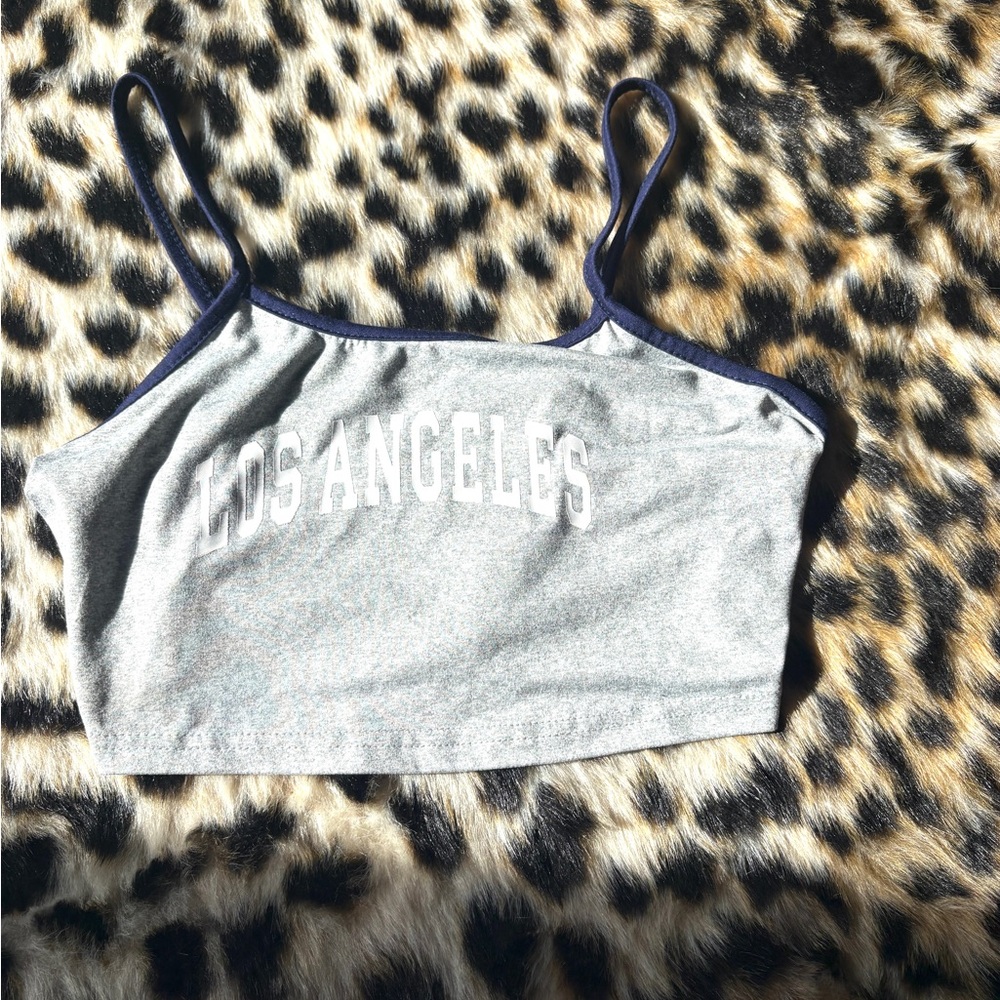 SHEIN Gray and Navy Crop Top